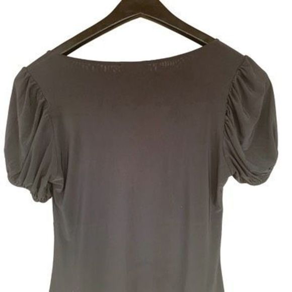 Pretty Little Thing Sz 6 Black Polyester Stretch Punk Clasp Close Body-Con Dress - Picture 4 of 14